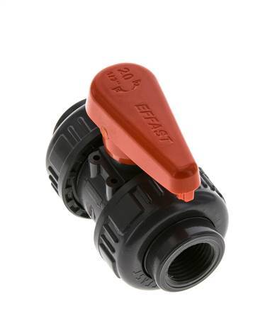 Válvula de Bola de PVC de 2 Vías Doble Unión Rp 3/8'' FKM