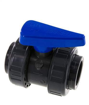 Válvula de Bola de PVC de 2 Vías Doble Unión Rp 1 1/2'' EPDM