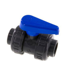 Válvula de bola de PVC de 2 vías Doble Unión Rp 1/2'' EPDM