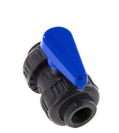 Válvula de bola de PVC de 2 vías Doble Unión Rp 1/2'' EPDM
