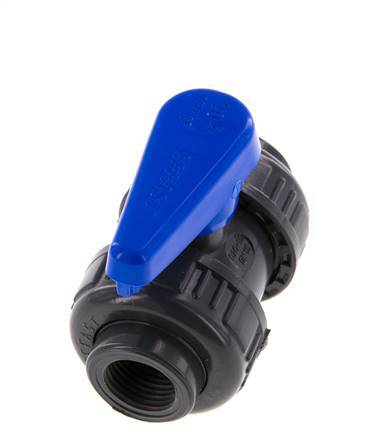 Válvula de bola de PVC de 2 vías Doble Unión Rp 1/2'' EPDM