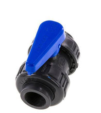 Válvula de bola de PVC de 2 vías Doble Unión Rp 3/4'' EPDM