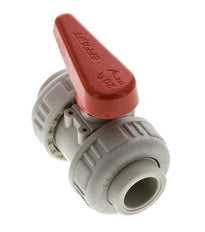 Válvula de Bola PP-H de 2 Vías Doble Unión 20 mm EPDM