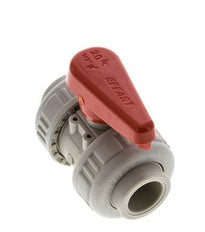Válvula de Bola PP-H de 2 Vías Doble Unión 20 mm EPDM