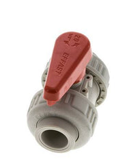 Válvula de Bola PP-H de 2 Vías Doble Unión 20 mm EPDM
