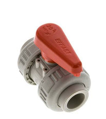Válvula de Bola PP-H de 2 Vías Doble Unión 20 mm FKM