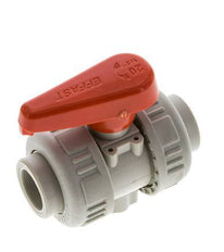 Válvula de Bola PP-H de 2 Vías Doble Unión 20 mm FKM