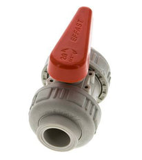 Válvula de Bola PP-H de 2 Vías Doble Unión 20 mm FKM