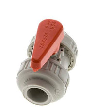 Válvula de Bola PP-H de 2 Vías Doble Unión 25 mm FKM
