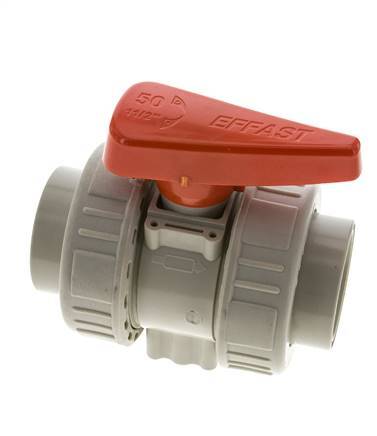 Válvula de bola de 2 vías PP-H Doble Unión 50 mm EPDM