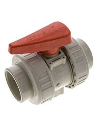 Válvula de bola de 2 vías PP-H Doble Unión 63 mm FKM