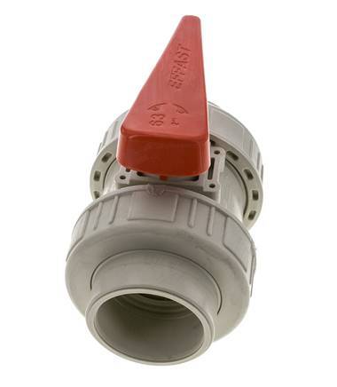 Válvula de bola de 2 vías PP-H Doble Unión 63 mm FKM