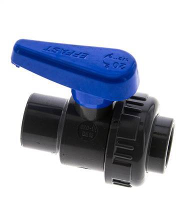 Válvula de bola de PVC de 2 vías Unión simple 20 mm Socket EPDM