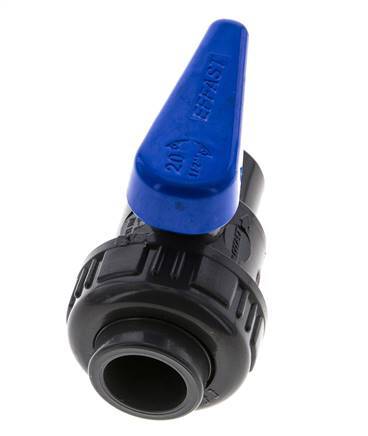 Válvula de bola de PVC de 2 vías Unión simple 20 mm Socket EPDM