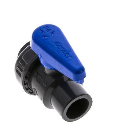 Válvula de bola de PVC de 2 vías Unión simple 20 mm Socket EPDM