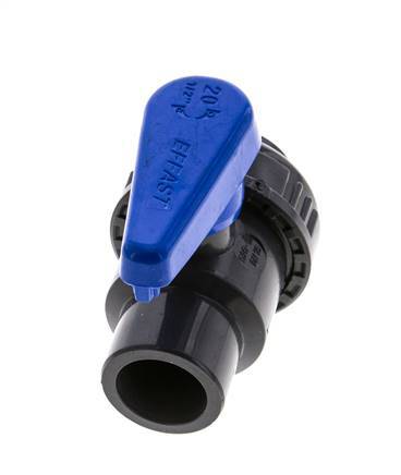 Válvula de bola de PVC de 2 vías Unión simple 20 mm Socket EPDM
