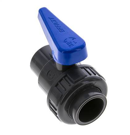 Válvula de bola de PVC de 2 vías Unión Simple 32 mm Socket EPDM