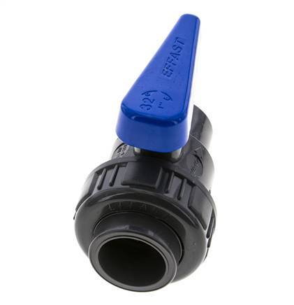 Válvula de bola de PVC de 2 vías Unión Simple 32 mm Socket EPDM