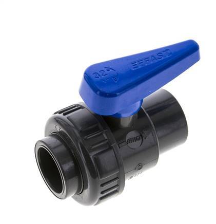 Válvula de bola de PVC de 2 vías Unión Simple 32 mm Socket EPDM