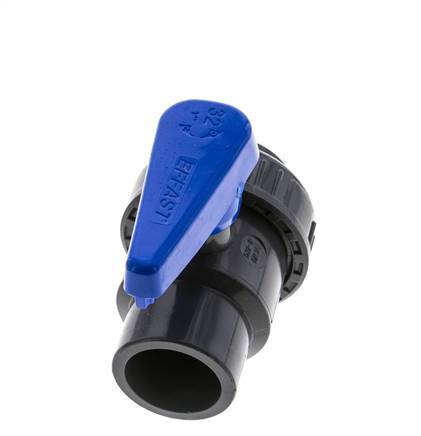 Válvula de bola de PVC de 2 vías Unión Simple 32 mm Socket EPDM