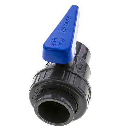 Válvula de bola de PVC de 2 vías Unión Simple 40 mm Socket EPDM