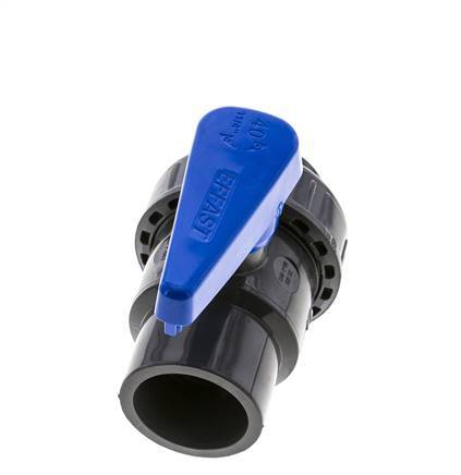 Válvula de bola de PVC de 2 vías Unión Simple 40 mm Socket EPDM