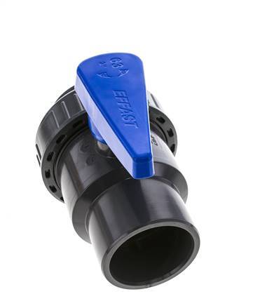 Válvula de bola de PVC de 2 vías Unión Simple 63 mm Socket EPDM