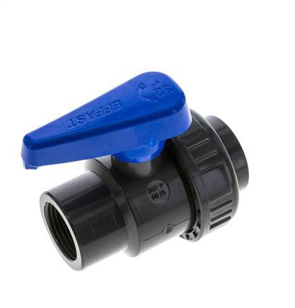 Válvula de bola de PVC de 2 vías Unión Simple Rp 1'' EPDM