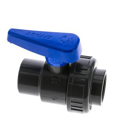 Válvula de bola de PVC de 2 vías Unión Simple Rp 1'' EPDM