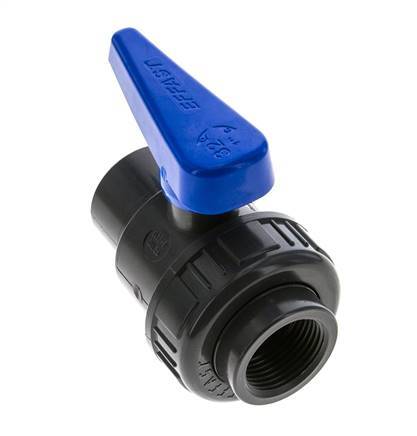 Válvula de bola de PVC de 2 vías Unión Simple Rp 1'' EPDM