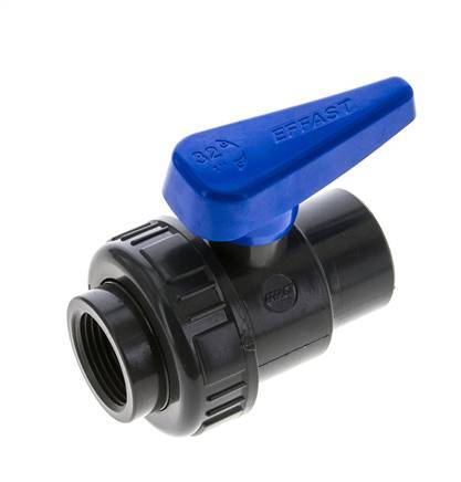 Válvula de bola de PVC de 2 vías Unión Simple Rp 1'' EPDM