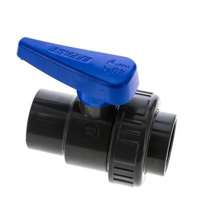 Válvula de bola de PVC de 2 vías Unión Simple Rp 1 1/4'' EPDM