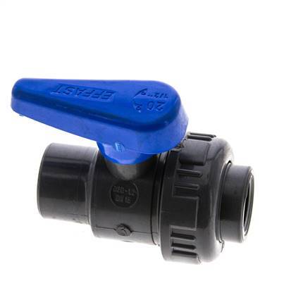 Válvula de bola de PVC de 2 vías Unión Simple Rp 1/2'' EPDM