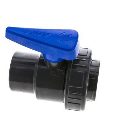 Válvula de bola de PVC de 2 vías Unión Simple Rp 2'' EPDM