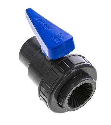Válvula de bola de PVC de 2 vías Unión Simple Rp 2'' EPDM