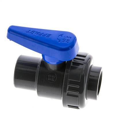 Válvula de bola de PVC de 2 vías Unión Simple Rp 3/4'' EPDM