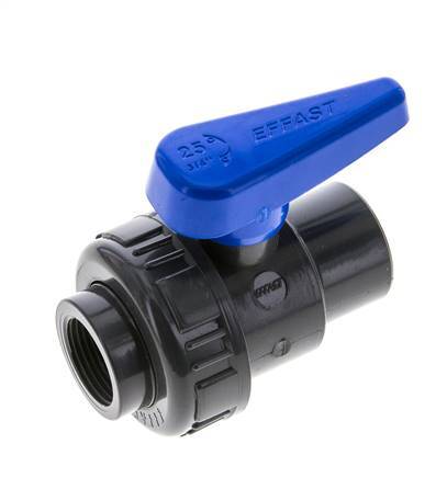 Válvula de bola de PVC de 2 vías Unión Simple Rp 3/4'' EPDM