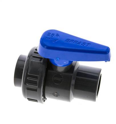 Válvula de bola de PVC de 2 vías Unión Simple Rp 3/4'' EPDM