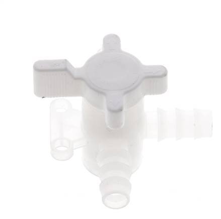 Válvula de bola de 3 vías de PVDF Barras de manguera de 3/8'' (9 mm)