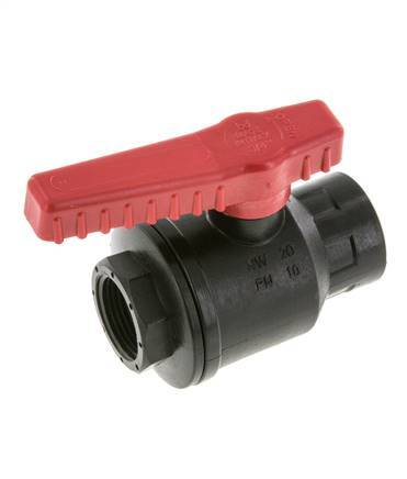Válvula de bola de 2 vías PP G 3/4'' PTFE/FKM