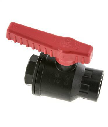 Válvula de bola de 2 vías PP G 3/4'' PTFE/FKM
