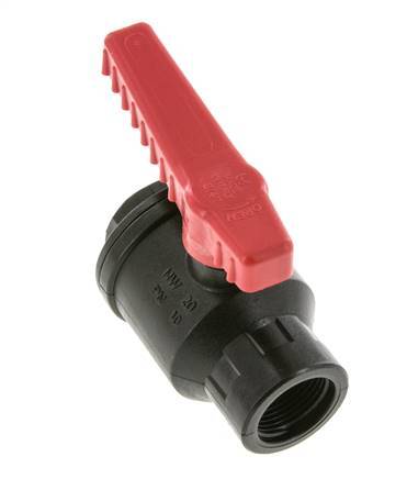 Válvula de bola de 2 vías PP G 3/4'' PTFE/FKM