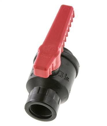 Válvula de bola de 2 vías PP G 3/4'' PTFE/FKM