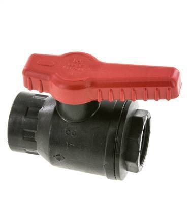 Válvula de bola de 2 vías PP G 1'' PTFE/FKM