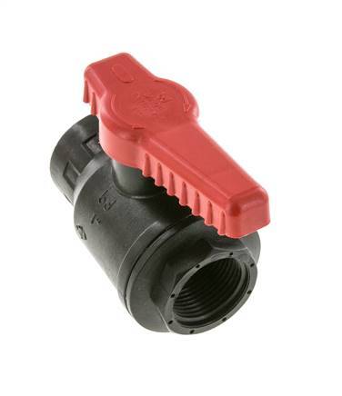 Válvula de bola de 2 vías PP G 1'' PTFE/FKM