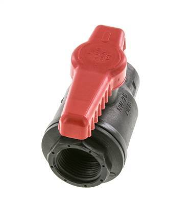 Válvula de bola de 2 vías PP G 1'' PTFE/FKM