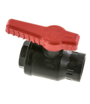 Válvula de bola de 2 vías PP G 1'' PTFE/FKM