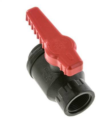 Válvula de bola de 2 vías PP G 1'' PTFE/FKM