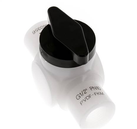 Válvula de bola de 2 vías de PVDF G 1/2'' FKM Vacío