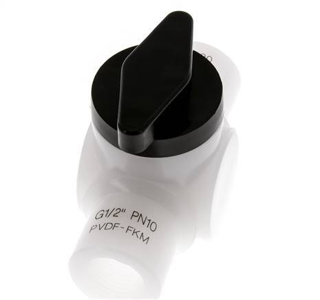 Válvula de bola de 2 vías de PVDF G 1/2'' FKM Vacío